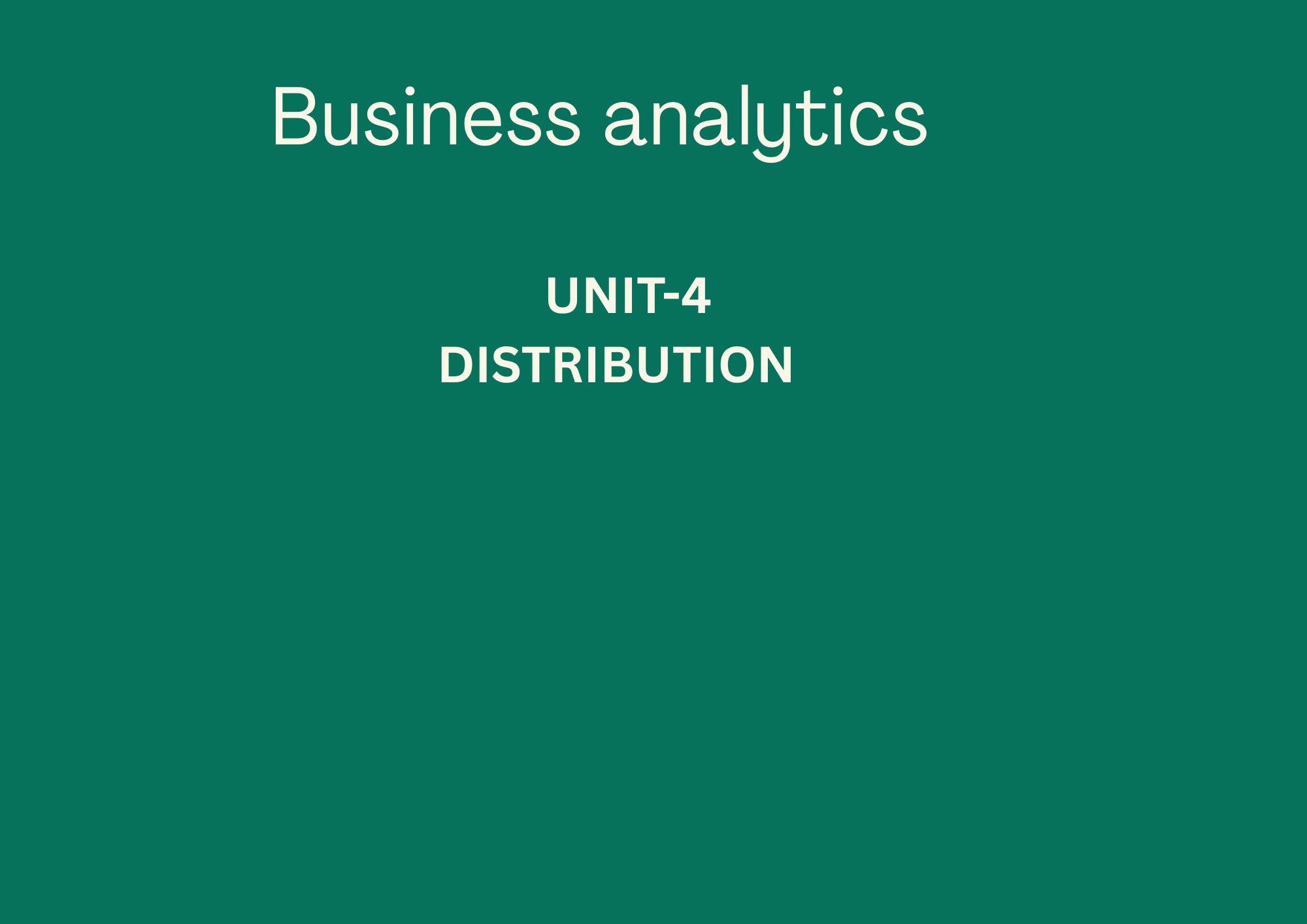 BUSINESS ANALYTICS